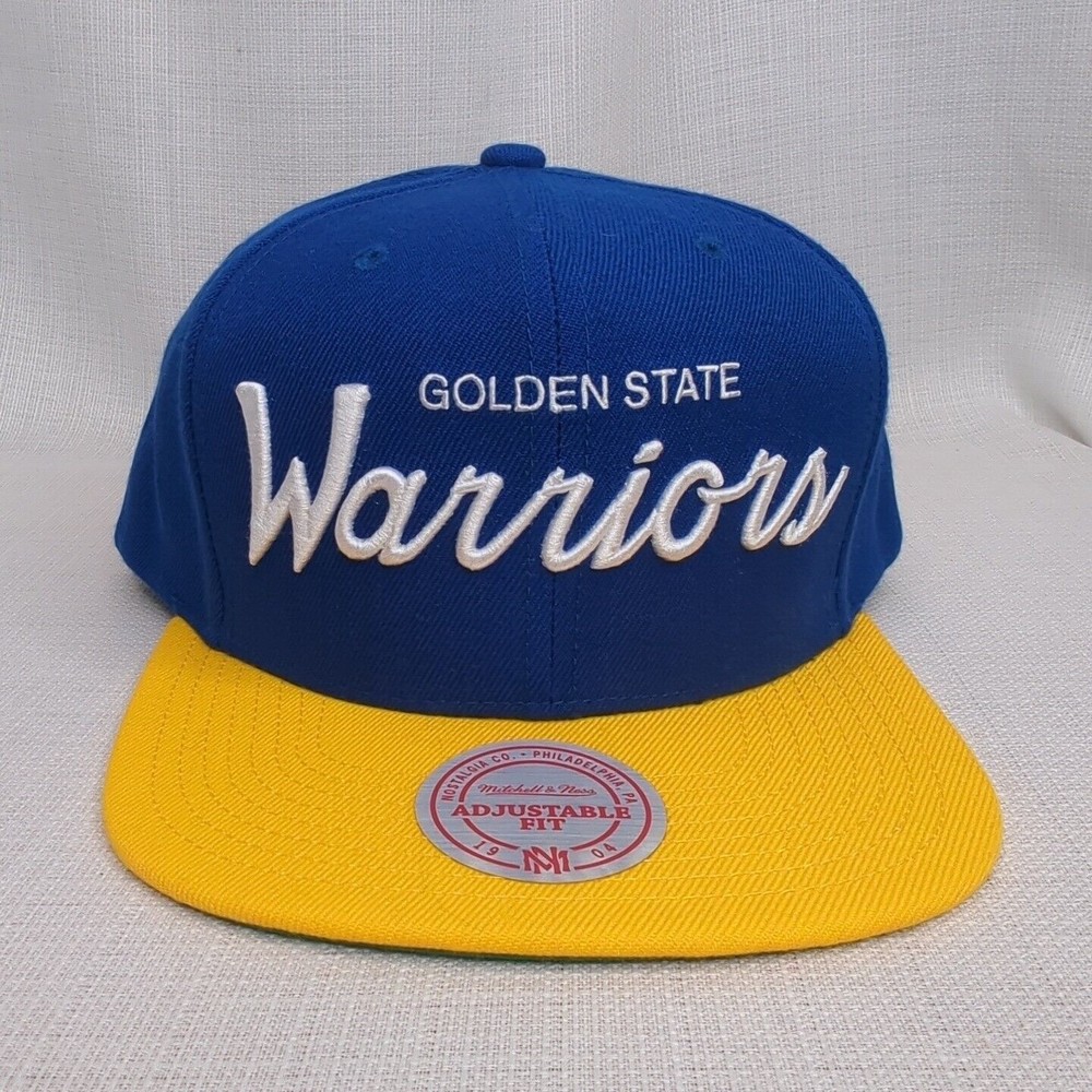 Mitchell & Ness Golden State Warriors Classic Script HWC Adjustable Snapback Hat